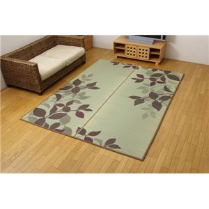 低反発ウレタン15mm入り い草ラグカーペット 『低反発リーフ』 ブラウン 約191×250cm