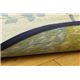 純国産 袋織い草カーペット 『ハナガラ』 ブルー 約176cm丸 - 縮小画像6
