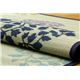 純国産 袋織い草カーペット 『ハナガラ』 ブルー 約191×191cm - 縮小画像5