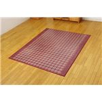 竹カーペット 花柄 カラー糸使用 『マレール』 レッド 150×180cm