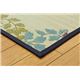 純国産 袋織い草カーペット 『ハナガラ』 ブルー 140×200cm - 縮小画像3