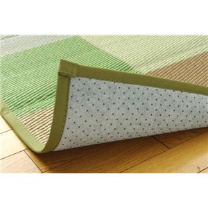 シンプル格子柄 い草ラグカーペット 『NSアロマ』 グリーン 191×250cm (裏:滑りにくい加工) シンプル格子柄 い草ラグカーペット 『NSアロマ』 グリーン 191×250cm (裏:滑りにくい加工)