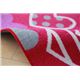 デスクカーペット 女の子 ハート柄 『ピュア』 ピンク 110×133cm - 縮小画像5