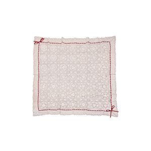 手編み こたつ用上掛けカバー（サロン）単品 『エミリア』 アイボリー 110×110cm - 拡大画像