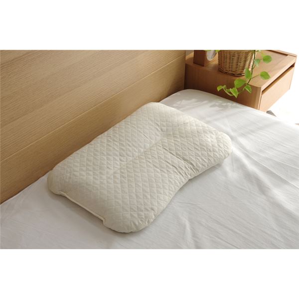 枕 ピロー 約35×50cm 無地 スペアミント くぼみ 平枕 箱付 側：綿100％ アロマが香る ベッドルーム 寝室 b04