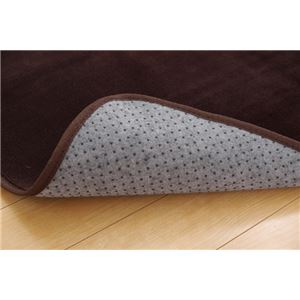 ラグマット カーペット 2畳 洗える 抗菌 防臭 無地 『ピオニー』 ブラウン 約185×185cm (ホットカーペット対応)