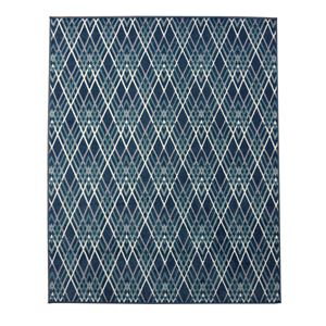 エジプト製 ウィルトン織り カーペット 『オルメ RUG』 ブルー 約80×140cm - 拡大画像