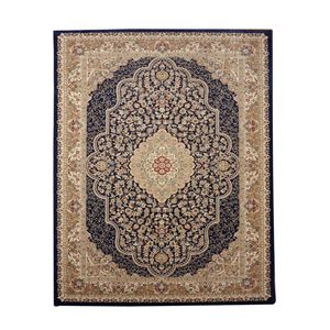 トルコ製 ウィルトン織り カーペット 絨毯 ホットカーペット対応 『ベルミラ RUG』 ネイビー 約240×240cm 商品画像