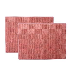 バスマット フロアマット 洗える 吸水 マイクロファイバー 『さらり美人2』 ピンク 2枚組 約35×50cm 商品写真1