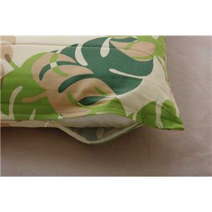 クッションカバー 座布団カバー リーフ柄 銘仙判 『モンステラ』 グリーン 約55×59cm 2枚組 クッションカバー 座布団カバー リーフ柄 銘仙判 『モンステラ』 グリーン 約55×59cm 2枚組