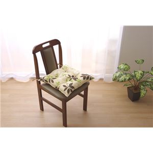 クッション 椅子用 シート リーフ柄 『ウッディ』 ブラウン 約43×43cm 2枚組 商品画像