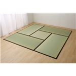 置き畳 国産 い草ラグ 『あぐら』 ブラウン 4.5畳セット(82×164×1.7cm4枚+82×82×1.7cm1枚)