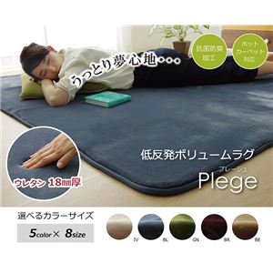 ラグマット カーペット 1畳 低反発 抗菌 防臭 無地 『低反発プレージュIT』 アイボリー 約92×185cm (ホットカーペット対応)