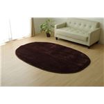 ラグマット カーペット 楕円形 低反発 抗菌 防臭 無地 『低反発プレージュIT』 ブラウン 約140×200cm楕円 (ホットカーペット対応)