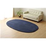 ラグマット カーペット 楕円形 低反発 抗菌 防臭 無地 『低反発プレージュIT』 ブルー 約140×200cm楕円 (ホットカーペット対応)