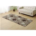 ラグマット カーペット 1畳 洗える 抗菌 防臭 無地 『WSプランタ』 ブラウン 約92×185cm (ホットカーペット対応)