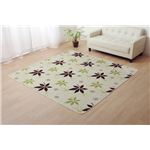 ラグマット カーペット 1.5畳 洗える 抗菌 防臭 無地 『WSプランタ』 グリーン 約130×185cm (ホットカーペット対応)