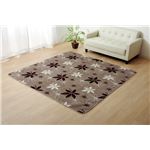 ラグマット カーペット 2畳 洗える 抗菌 防臭 無地 『WSプランタ』 ブラウン 約185×185cm (ホットカーペット対応)