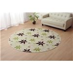 ラグマット カーペット 円形 洗える 抗菌 防臭 無地 『WSプランタ』 グリーン 約185cm丸 (ホットカーペット対応)