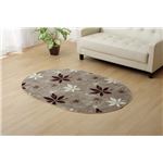 ラグマット カーペット だ円 洗える 抗菌 防臭 無地 『WSプランタ』 ブラウン 約100×140cm楕円 (ホットカーペット対応)