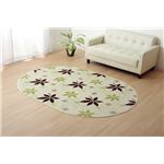 ラグマット カーペット だ円 洗える 抗菌 防臭 無地 『WSプランタ』 グリーン 約140×200cm楕円 (ホットカーペット対応)