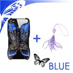 iphone4／4S用ケースエレガンスバタフライ ブルー