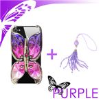iphone4／4S用ケースエレガンスバタフライ パープル