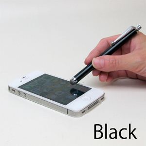 ipad／iphone／ipod専用タッチペン導電繊維タッチペン ブラック