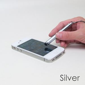 ipad／iphone／ipod専用タッチペンミニ伸縮タイプ シルバー