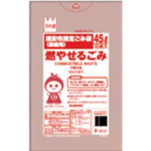 浦安市 もやせる15L手付マチ有10枚半透明UJ81 【（30袋×5ケース）合計150袋セット】 38-508