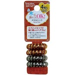 水に濡れてもOK!スプリングヘアゴム4個入(メタルシック) 色アソート 27-356【12個セット】