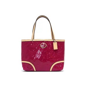 【COACH　OUTLET】 コーチ ペイトン エンボスド シグネチャー パテント トップ ハンドル トート F48166 SVABOC