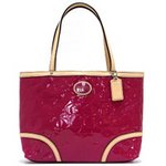 【COACH　OUTLET】 コーチ ペイトン エンボスド シグネチャー パテント トップ ハンドル トート F48166 SVABOC