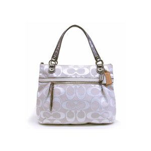 【COACH　OUTLET】コーチ　ポピー メタリック シグネチャー サティーン グラム/トートバッグ 　F18979SV/SV