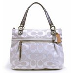 【COACH　OUTLET】コーチ　ポピー メタリック シグネチャー サティーン グラム/トートバッグ 　F18979SV/SV