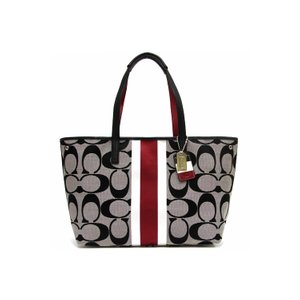 【COACH　OUTLET】コーチ　コーチ　ハンプトンズ ウィークエンド シグネチャー ストライプ ミディアム トート /トートバッグ　F19999 SVAXT