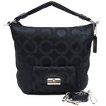 【COACH　OUTLET】コーチ　クリスティン　オプアート　サテン　ホーボー/2Way　ショルダーバッグ　F23742E SV/BK