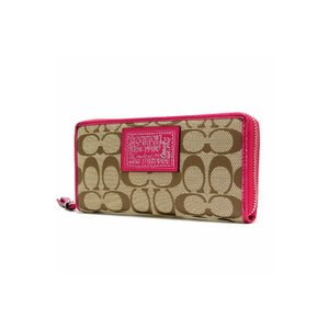 【COACH　OUTLET】コーチ　デイジー シグネチャー ジップ アラウンド /長財布　F49084　SKHRA