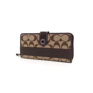【COACH　OUTLET】コーチ　シグネチャー ストライプ ジップ アラウンド /長財布[ラウンドファスナー]　F47718SKHMA