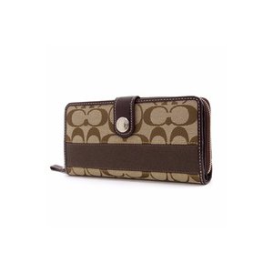 【COACH　OUTLET】　コーチ　シグネチャー ストライプ　アコーディオン　ジップアラウンド/長財布　F45798 SKHMA