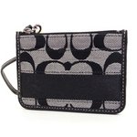 【COACH　OUTLET】コーチ　シグネチャー ストライプ ID スキニー カードケース/パスケース/コインケース F47665SBWBK