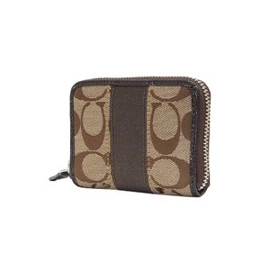 【COACH　OUTLET】コーチ　シグネチャー ストライプ ミディアム コイン ウォレット / ID・コインケース　F61876 SKHMA