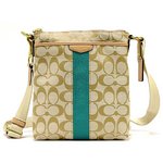 【COACH　OUTLET】コーチ　シグネチャーストライプ12CM N/S スウィングバッグ / ショルダーバッグ F50600　BKHEM