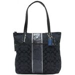 【COACH　OUTLET】コーチ　シグネチャーストライプ ショルダーバッグ / トートバッグ F25706 SLCBK