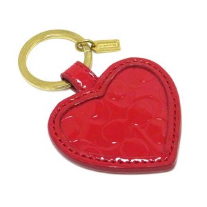 【COACH　OUTLET】コーチ ハート パテントレザー ミラー キーリング　F67433　B4/RD