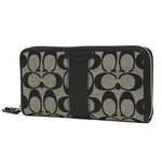【COACH　OUTLET】コーチ　シグネチャー ストライプ 12CM アコーディオン ジップ アラウンド / 長財布　F51710 SBWBK