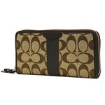 【COACH　OUTLET】コーチ　シグネチャー ストライプ 12CM アコーディオン ジップ アラウンド / 長財布　F51710 SKHMA