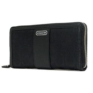 【COACH　OUTLET】コーチ　パーカー シグネチャー アコーディオン ジップ アラウンド / 長財布　F49159 SBKBK