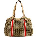 【COACH　OUTLET】コーチ　シグネチャー ストライプ 6CM デヴィン ショルダー トート バッグ F26131 SVC3D