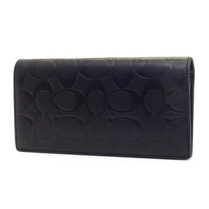 【COACH　OUTLET】コーチ　シグネチャー エンボスド レザー ブリースト ポケット ウォレット /メンズ 長財布　F74525 BLK